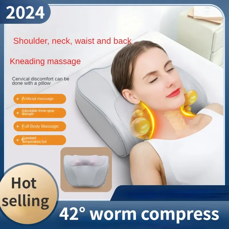 

Cervical Spine Massage Pillow Electric Shoulder and Neck Massager Car Home Cushion Leg Waist Massager with Heated Plug-in Model