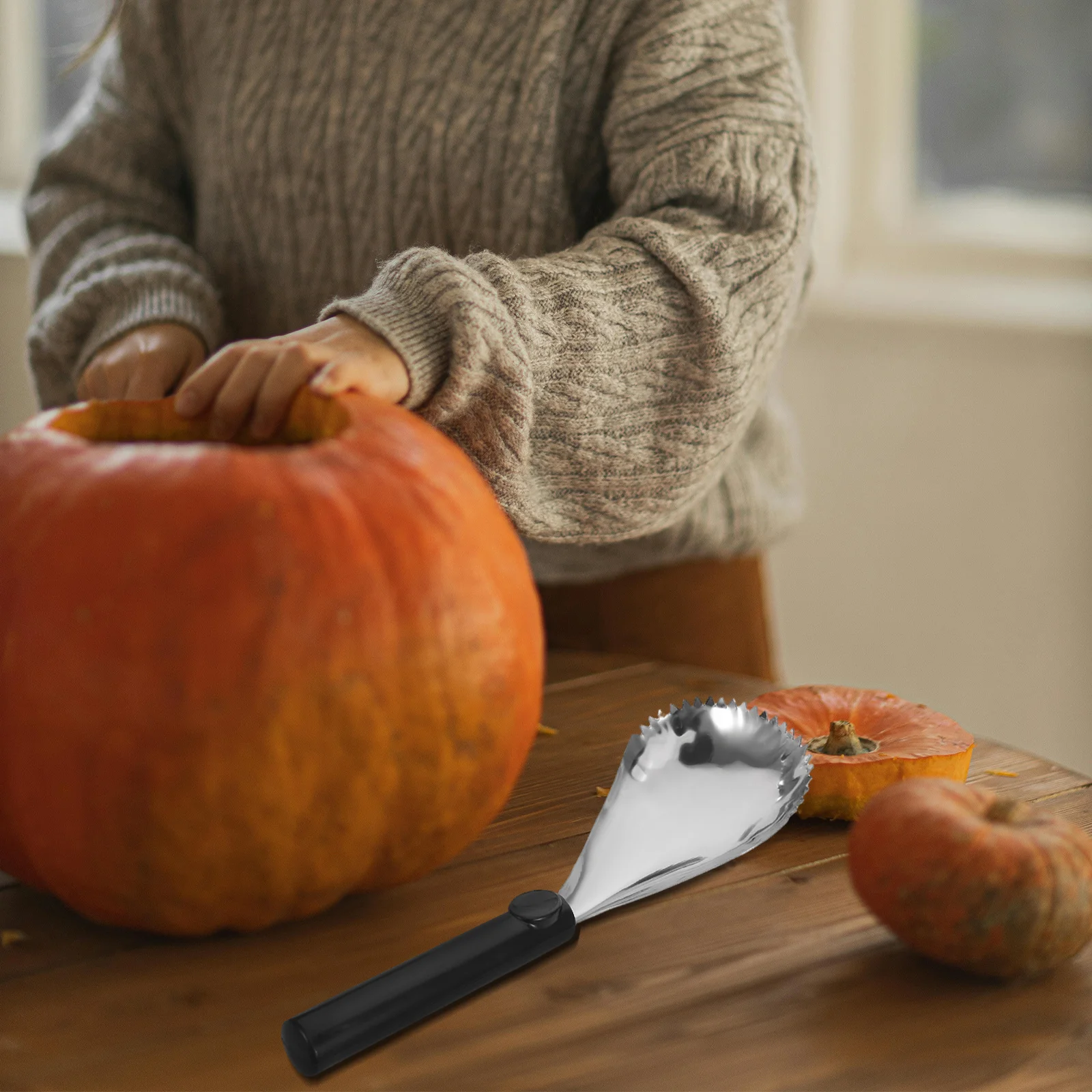 2pcs Stainless Steel Pumpkin Scooper Manual Pulp Separator Efficient Seed Remover Tool For Kitchen Holiday Cooking