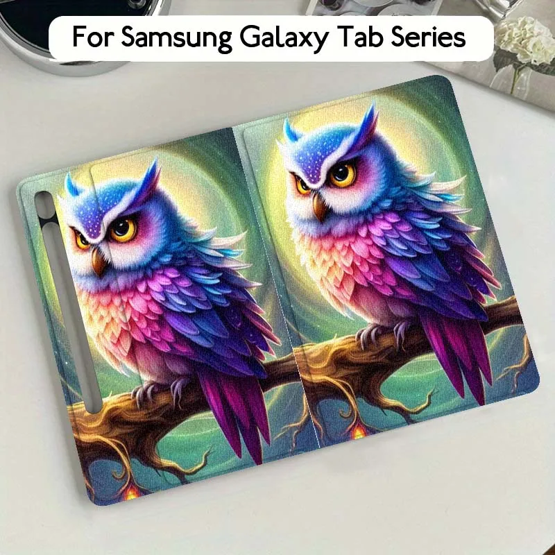 

Cartoon Art Owl Color For Samsung Galaxy Tab S10 S9 S8 S7 FE Lite Soft Flexible Support Tablet Case Gift