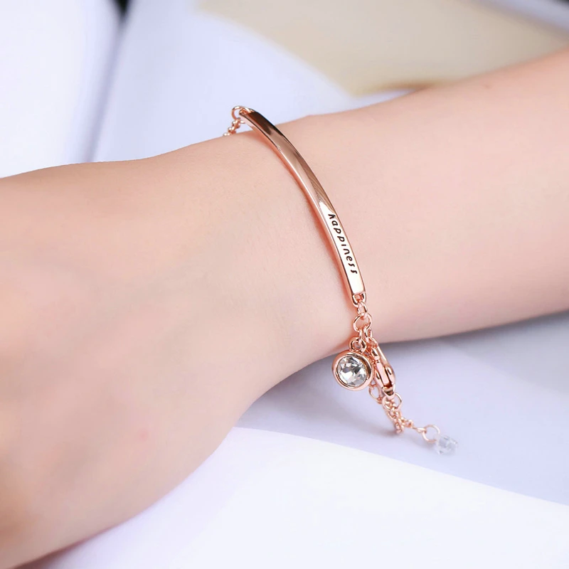 ZHOUYANG Blacelet For Women OL Style Cubic Zirconia Rose Gold Color Austrian Crystal Fashion Jewelry Friendship Gift ZYH195