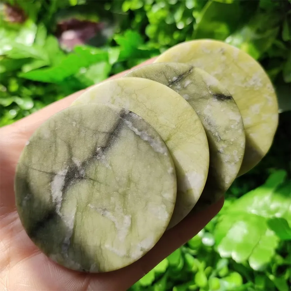 Natural Crystal Slab Slice Jade Stones Specimen Coaster 45-50mm  Pendant Necklace Pictures Material Decor Natural Jade stone