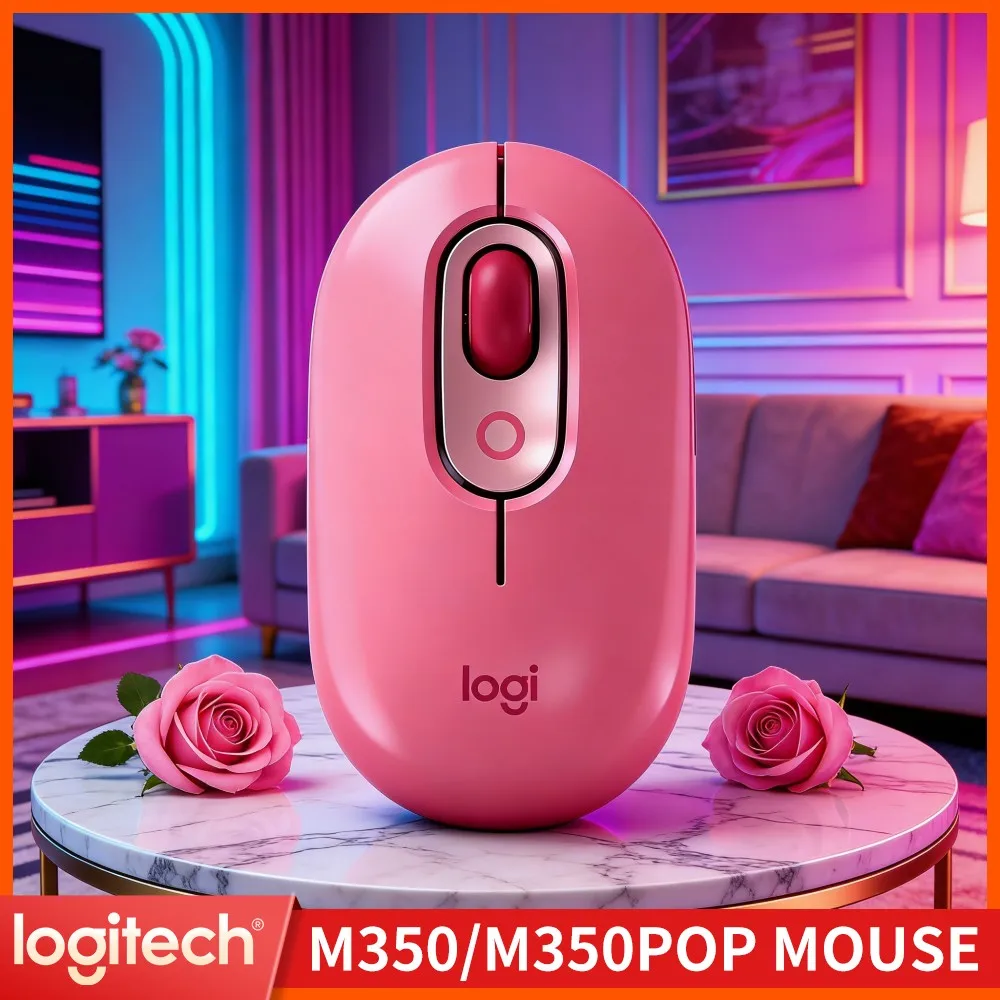 Eco-Friendly Logitech M350 POP Mouse Recycled Plastic Silent Scroll Multi-Device For Smart TV Box And Media Streaming Device
