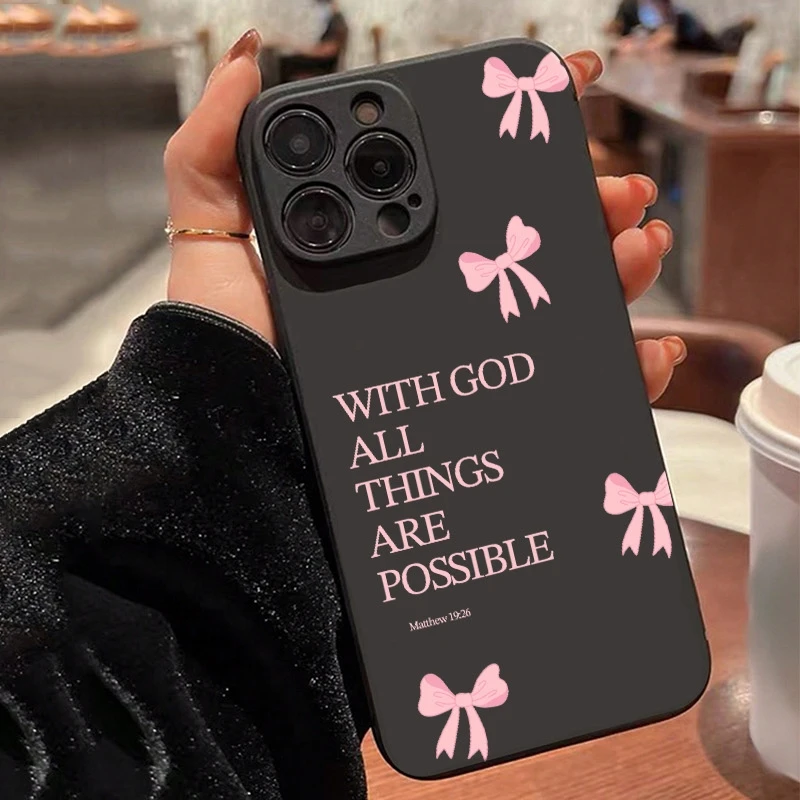 

Pink Girly Bow Slogan Phone Case For Xiaomi 13T Pro 13 12 11 Lite 5G 15 14 13 12T 11T Shockproof Matte Candy Silicone Soft Cover