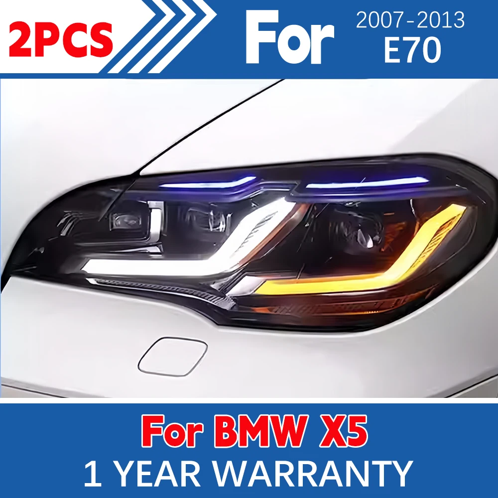

For Bmw X5 E70 2008-2013 Hid Upgraded 12V Led Headlamp Assembly Drl Turn Signal High Low Beam Angel Eye Car Headlights 1Pairs