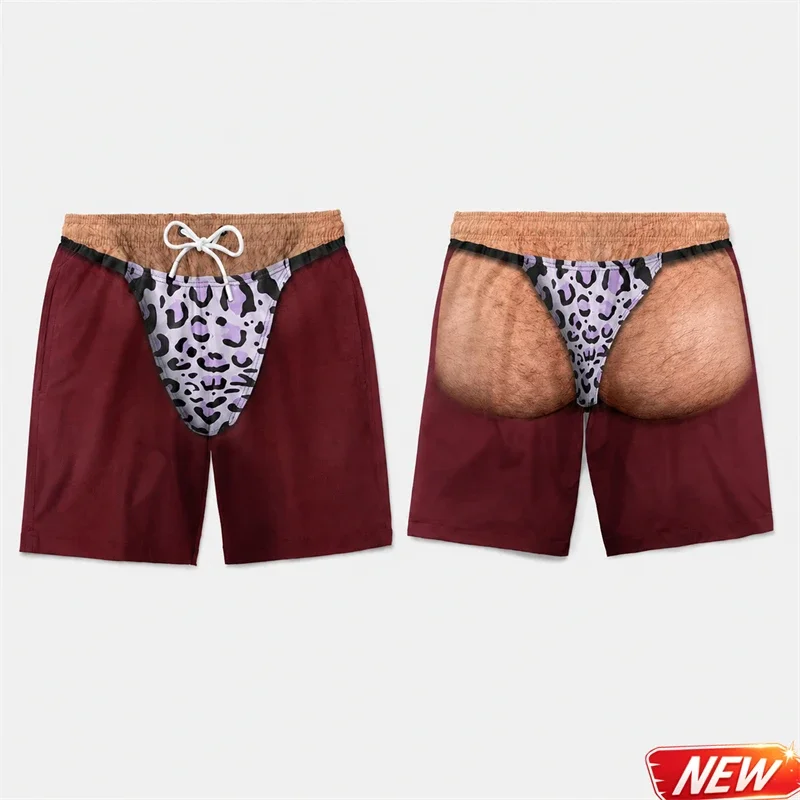 Lustige Badehose für Männer 3D-Druck Leopardenmuster Kunstleder Sommer Urlaub Strandshorts Hawaiianisches Reisegeschenk für Männer Surfbrettshorts – Detail 29