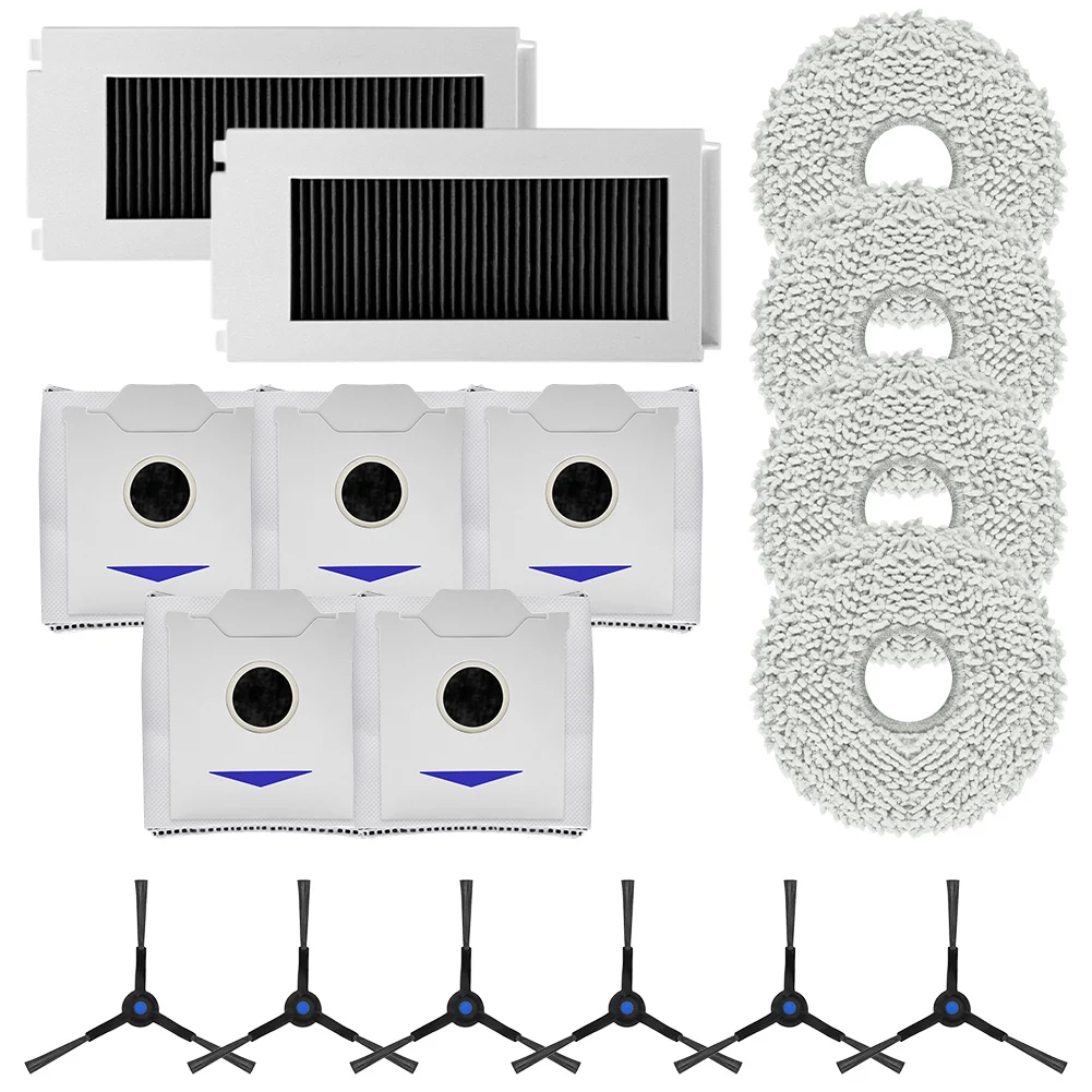 Cleaning Performance Boost Filter Mop Cloths and Side Brushes for Ecovacs For Deebot N30 For OMNI Robot Vacuum