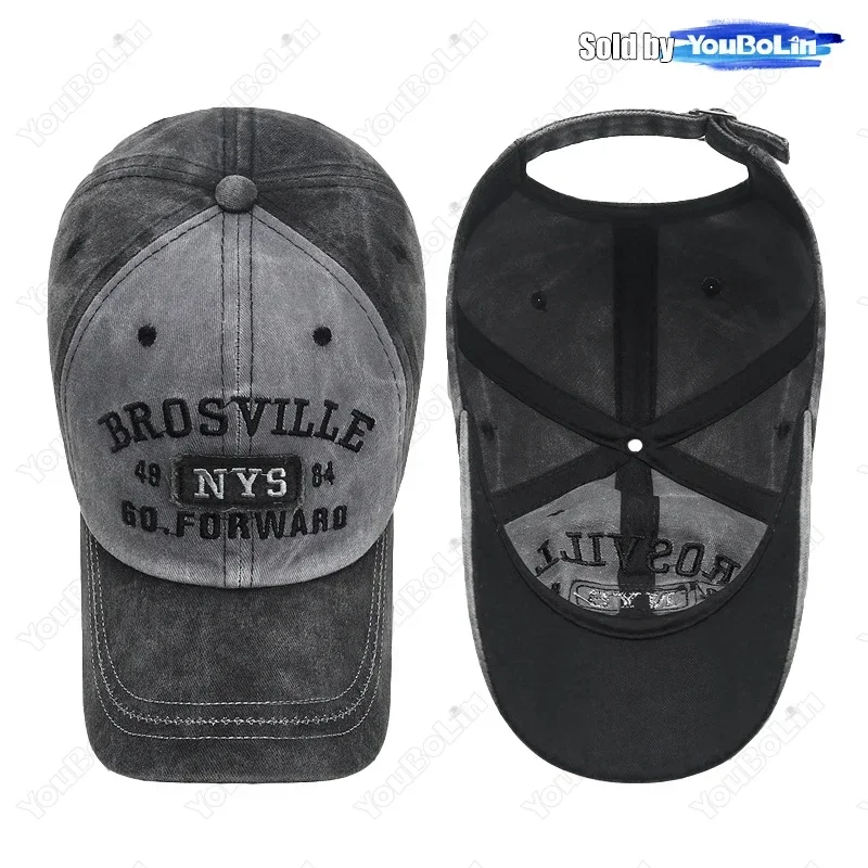 New style washed old letter embroidered cap trendy men's outdoor fashion personality street sun visor baseball hat
