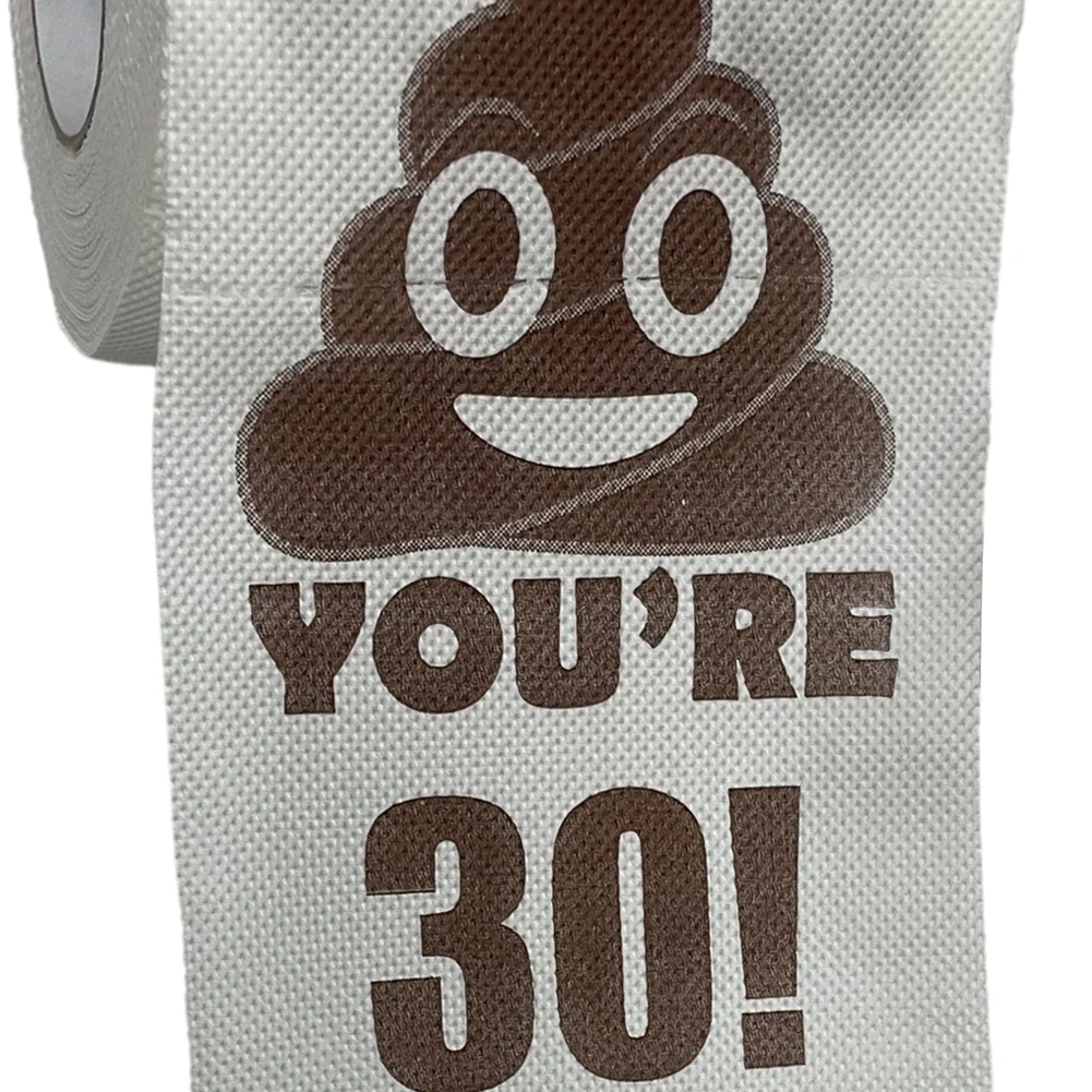 Poop Printed Happy Prank Toilet Paper Funny Toilet Paper 30st Birthday Decorations Toilet Paper Birthday Gifts for Women and Men