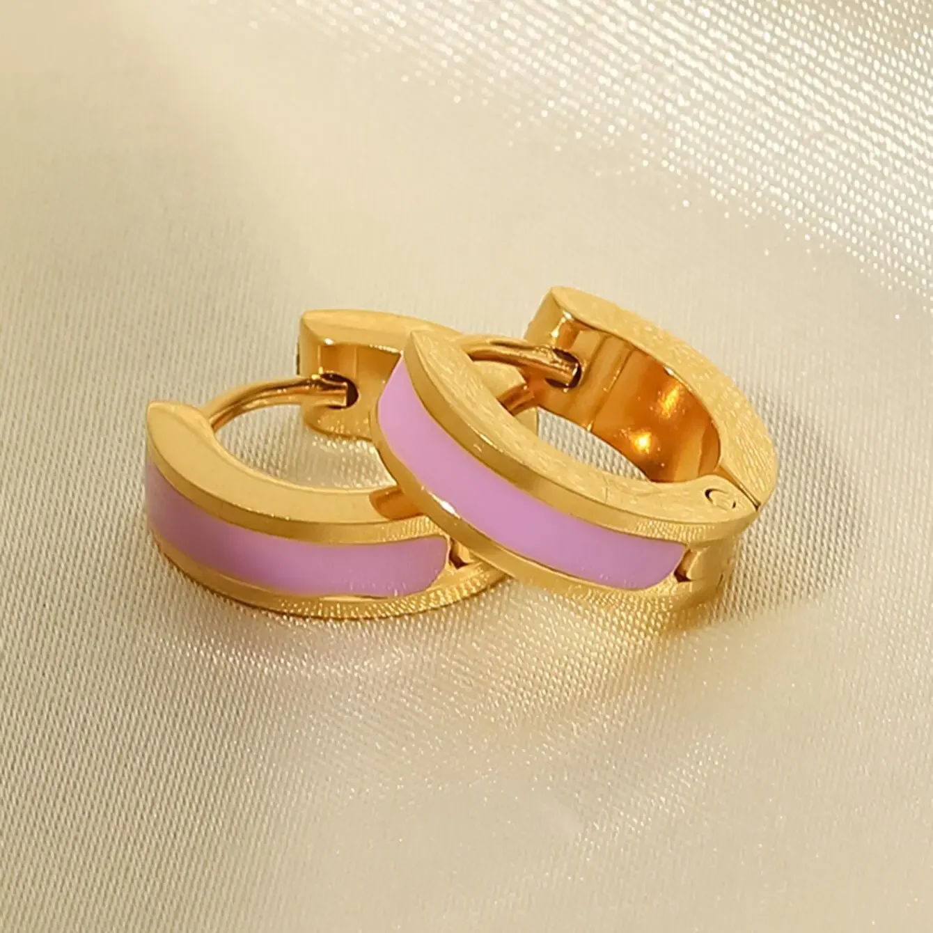 Fashionable And Simple Round Earrings For Women Colorful Stainless Steel Small Earring Everyday Versatile Retro Jewelry image 2