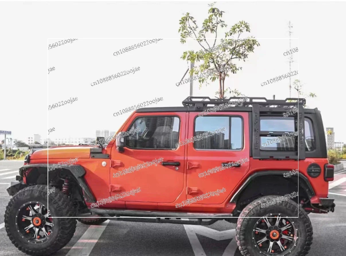 for Jeep Wrangler JK JL 2/4 Door Roof Rack w/ LED Light Ladder Luggage Rack Mount Kit Cargo Basket