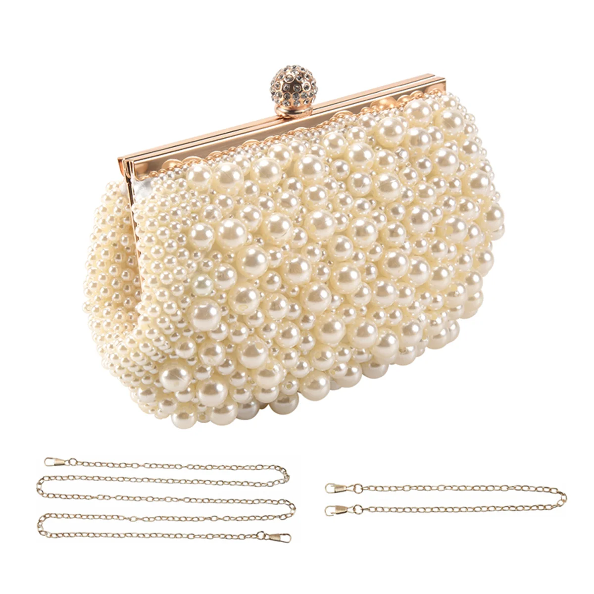 Evening Wedding Clutch Handbag Pearl Bag Dress Dinner Bag Small Purse Bridesmaid Handbag White