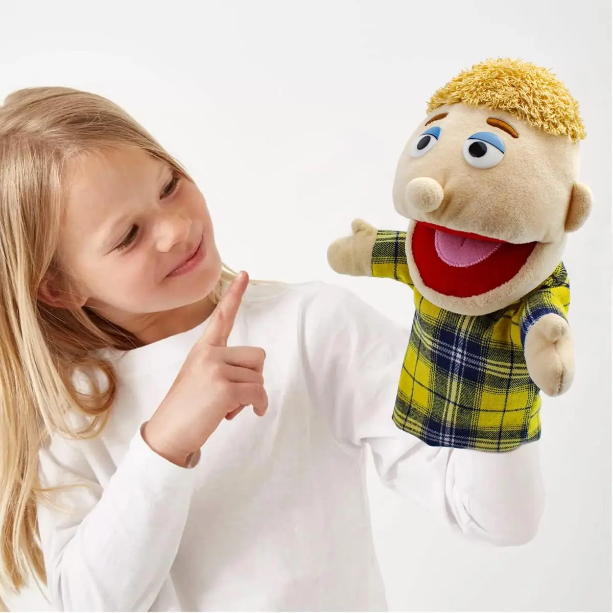 Marionetas de mano para hijo, marionetas de mano de felpa suave, juego de rol interactivo, juguetes para contar historias para niños, juego imaginativo