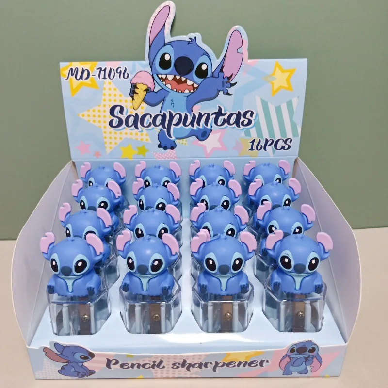 Disney Stitch 3D Lápis Sharpener, Estudante Papelaria, Prêmios, Desenhos animados, Mini ferramenta de lápis portátil, Ornamentos bonitos