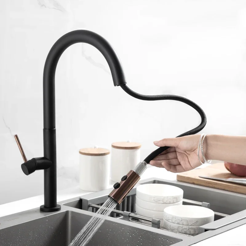 Smart Sensor Touch Kitchen Faucet of Quality Brass Pull Out Kitchen Mixer Tap Hot Cold Sensor Black Gold Touch Kitchen Faucets