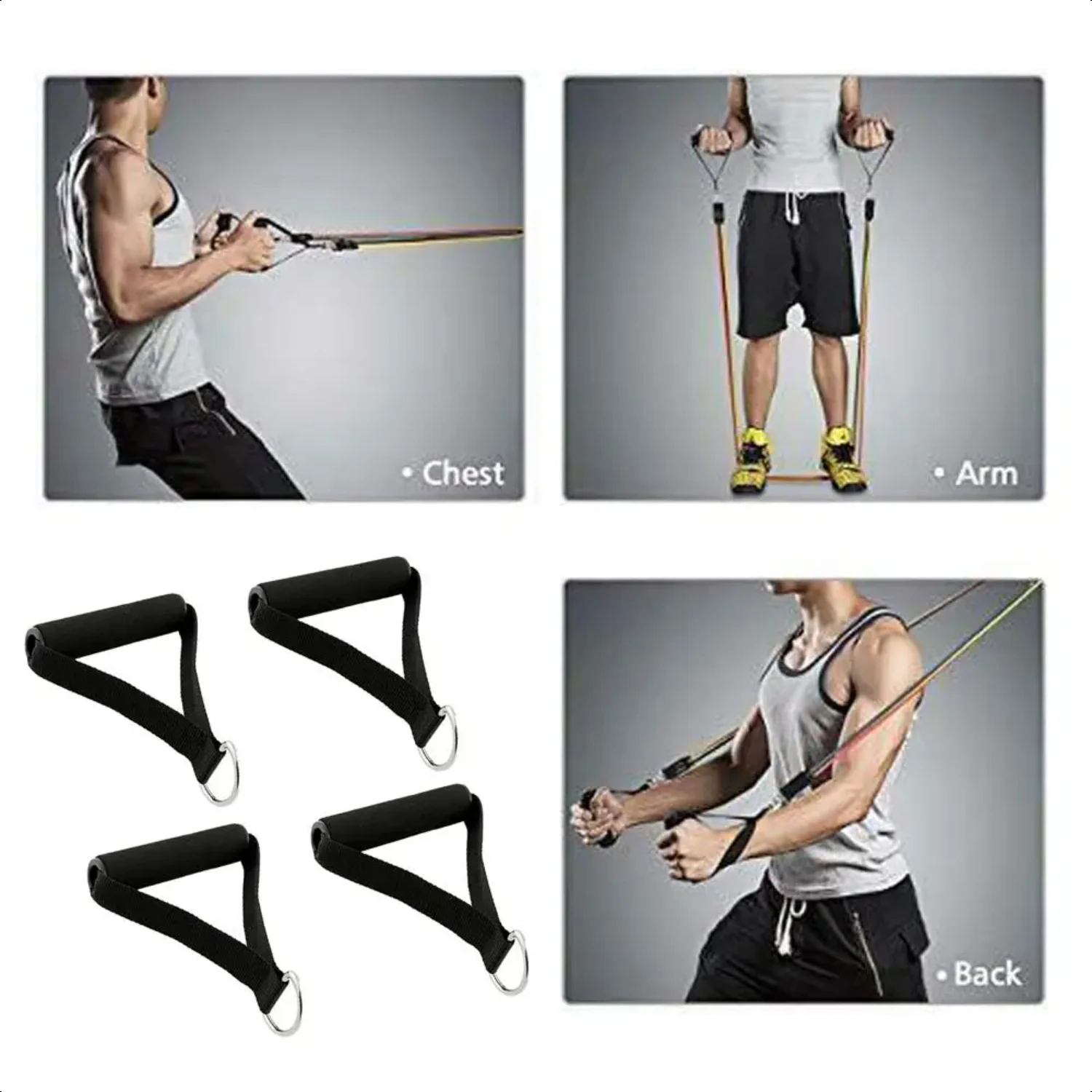 Enhance Your Gym Workout with Essential Premium Quality Heavy Duty Resistance Bands Handle Attachment Station - Achieve Ultimate