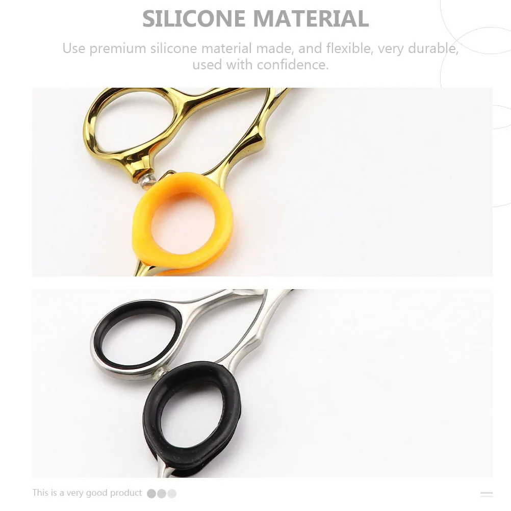 

10Pcs Colored Silicone Scissor Finger Rings Anti-Slip Comfortable Finger Protectors Hair Grooming Scissors Accessories