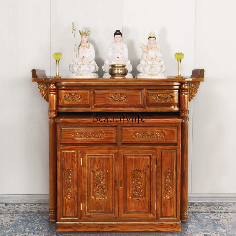 

For Taiwan household use Modern simple Buddhist incense case Chinese style central hall solid wood