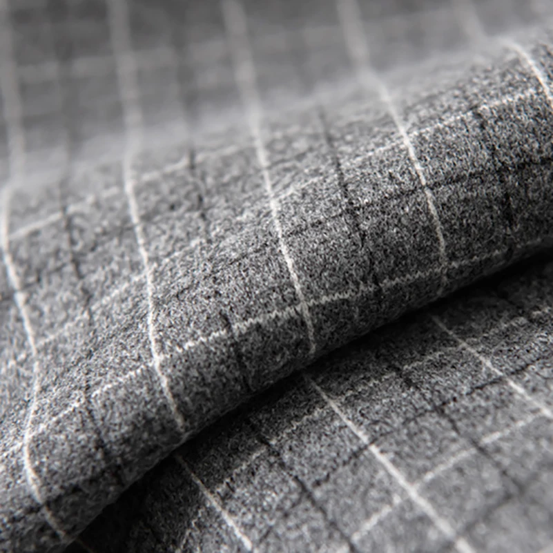 Houndstooth Woolen Fabric Lattice Autumn and Winter Thicken for Sewing Coat Brushed by Half Meter