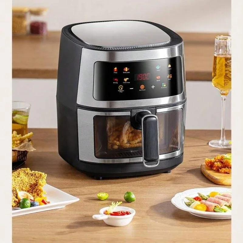 Household kitchen easy to cook non-stick 8l smart electric digital touch screen air fryer