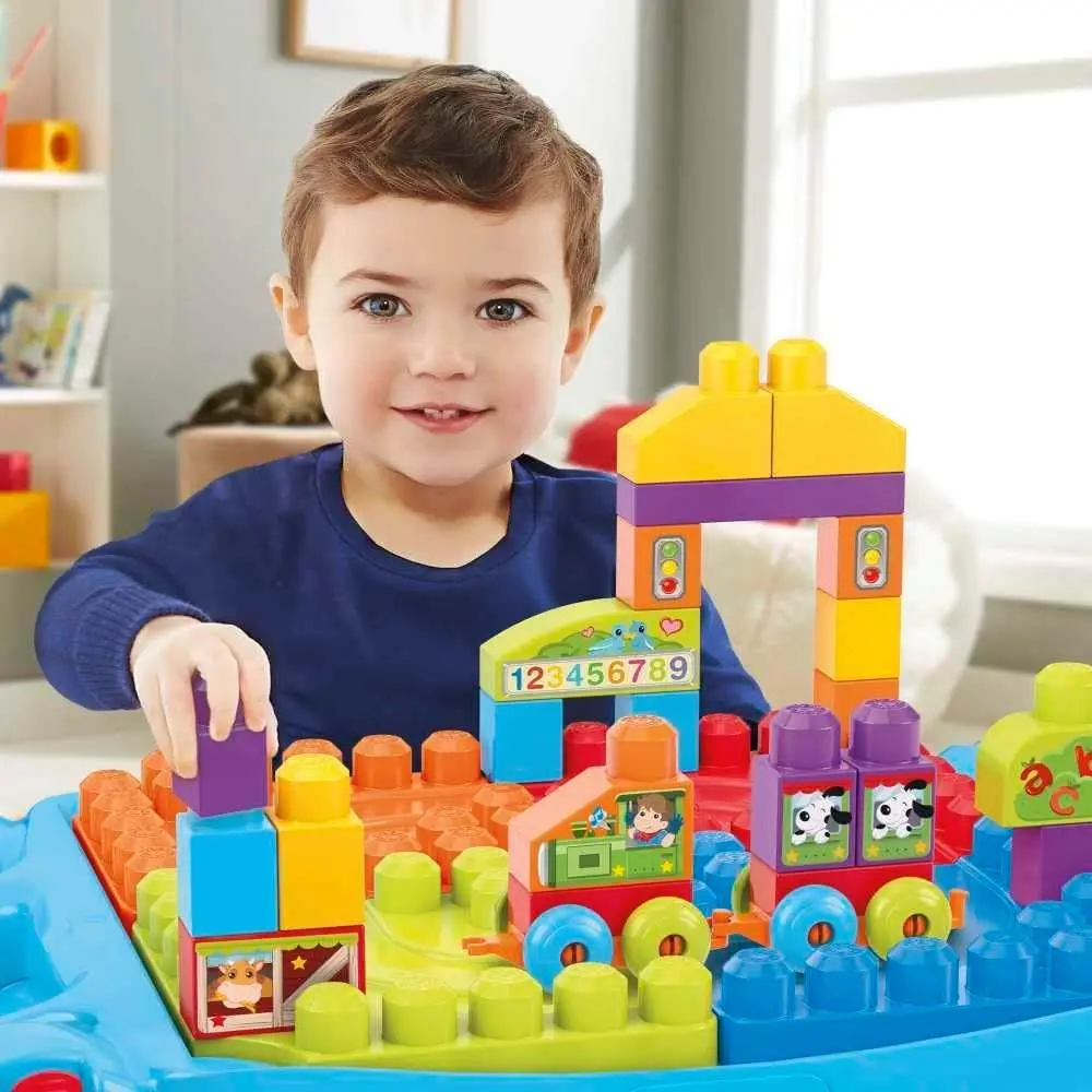Mega Bloks Toddler Activity Table with 30 Blocks and Storage for Ages 1+ (Amazon Exclusive)