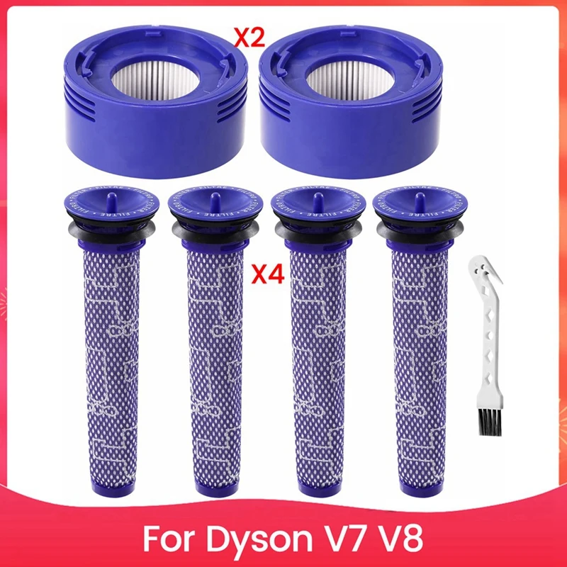 

AT35-Vacuum Filter Replacement Kit For Dyson V7 V8 Cordless Vacuum Pre & Post Filter, Replaces Part 965661-01 & 967478-01