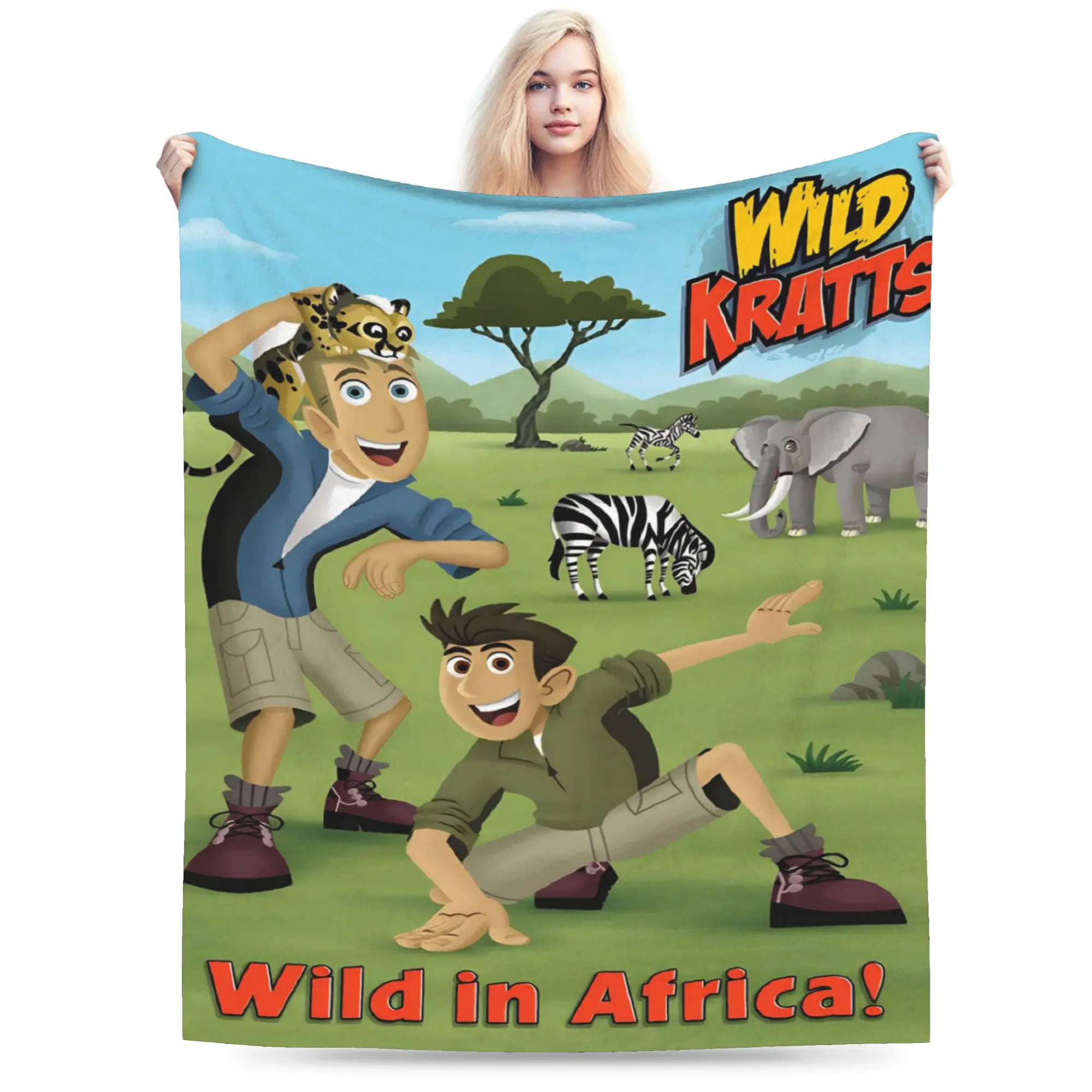Wild Kratts Cartoon Blanket Cozy Soft  Throw Blankets for Sofa 50x60 Inch Multi-size Rug Piece