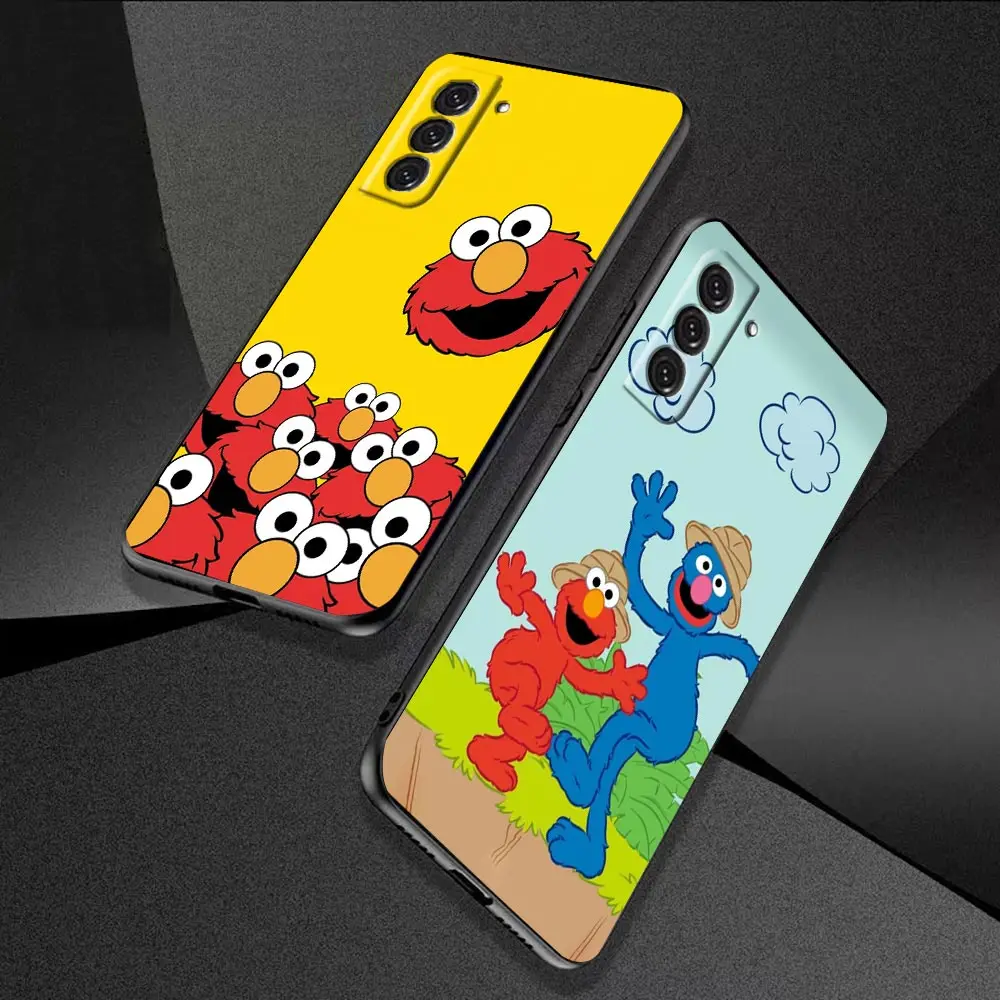 Custodia per telefono per Samsung S7 S8 S9 S10 4G Lite S10e S20 S21 FE S22 S23 Plus custodia Ultra 5G Capa Para Cute Cookies ELMO Sesame Street