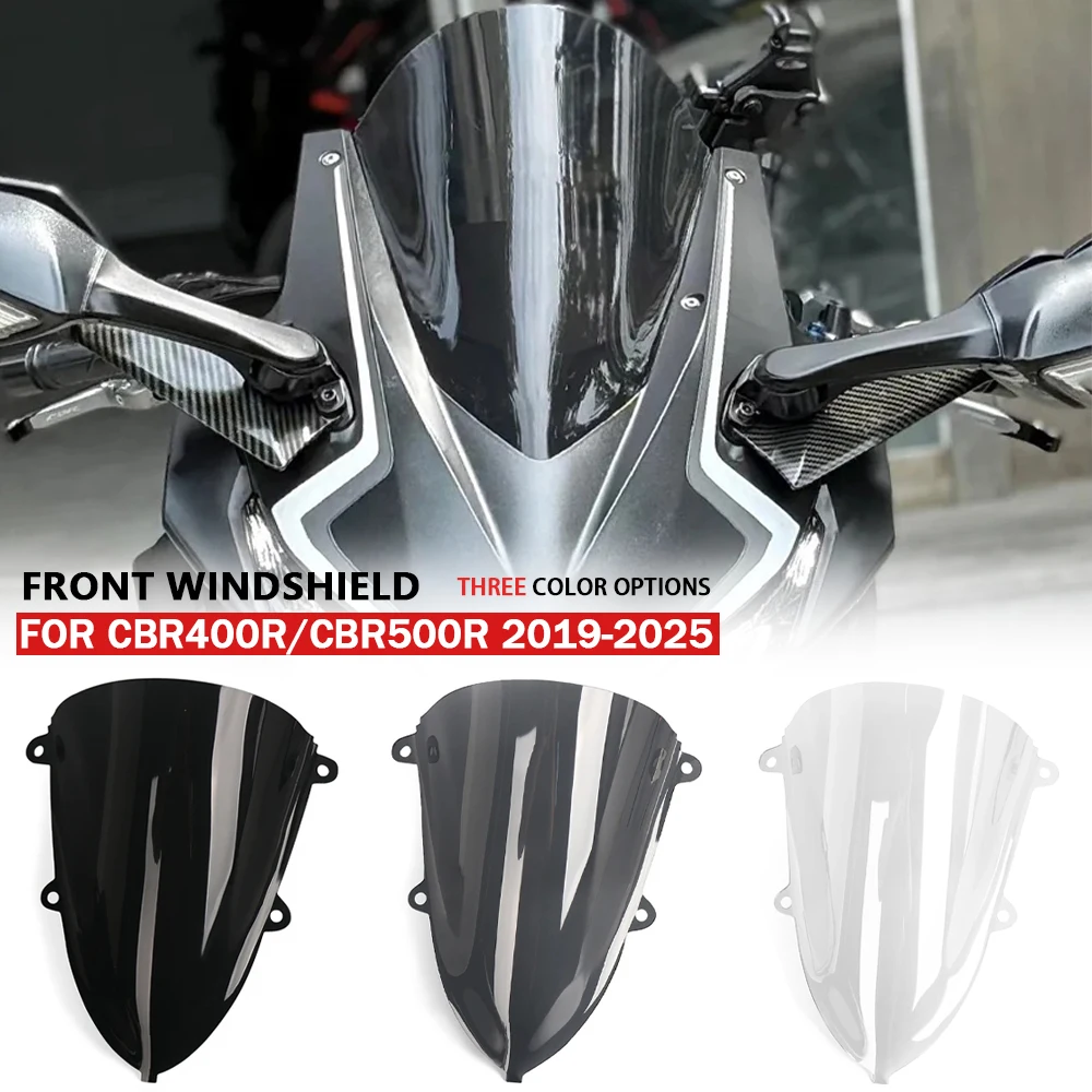 

Motorcycle Windshield WindScreen Double Bubble FOR HONDA CBR400R CBR500R 2019-2025 CBR 400R 500R CBR 400 500 R Wind Deflectors