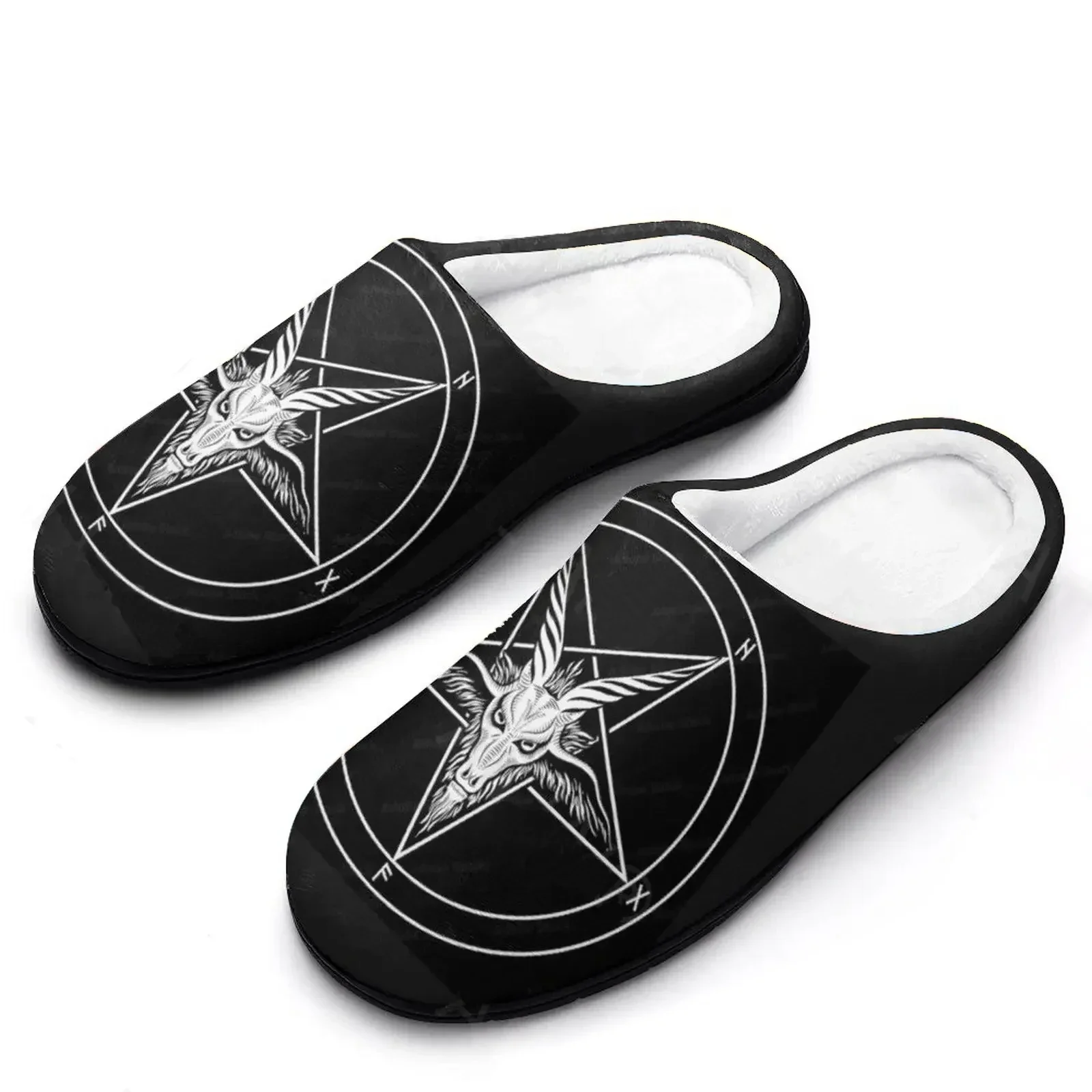 

Baphomet 12 Sandals Plush Casual Keep Warm Shoes Thermal Mens Womens Slipper Sneakers Anime Finger
