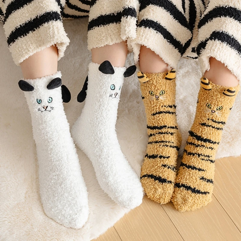 

Осенне-зимние детские носки из кораллового флиса, Нескользящие теплые детские носки для мальчиков и девочек с героями домашняя
