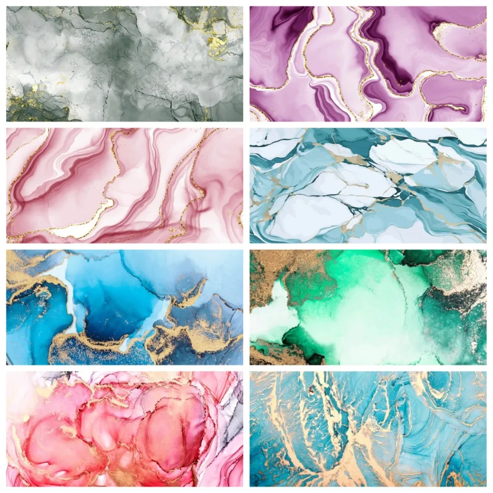 

Marble Agate Multi-color Gold Patterned Theme Banner Backdrop Cloth, Birthday Party, Home Decoration Photography Studio Backdrop