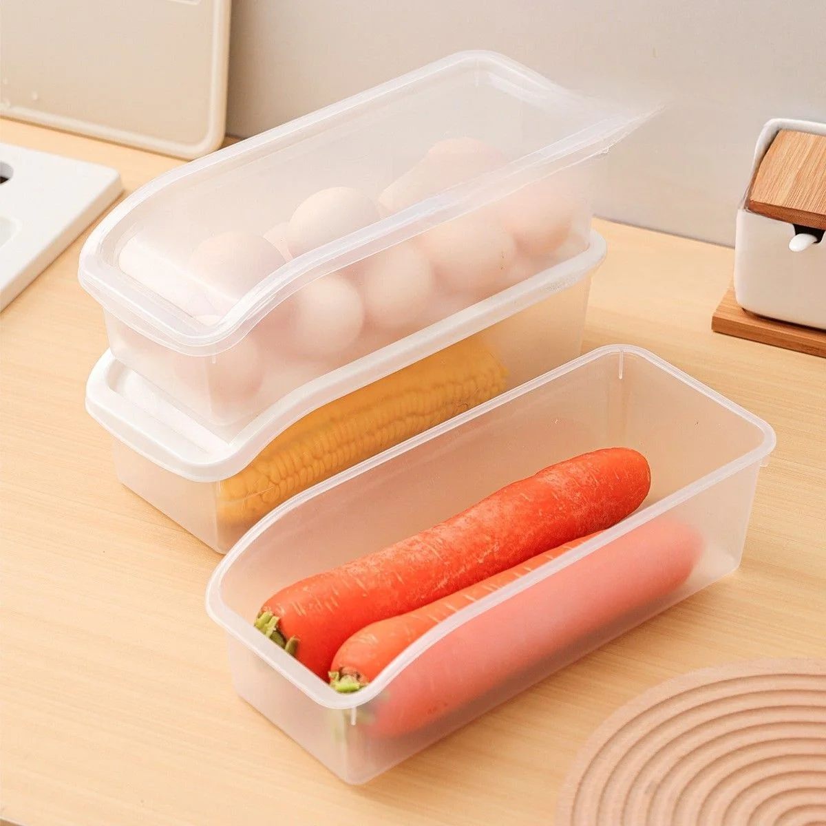 

Food ade Frie Storage Box Fren Preservation Kitchen Vegetable Fruit Special Egg Box Egg Storage Container