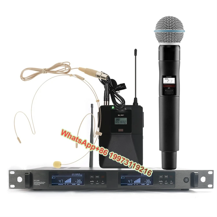 

True Diversity QLXD24 QLX4D BETA58 UHF Беспроводная микрофонная система для живого вокала, караоке, сценических выступлений