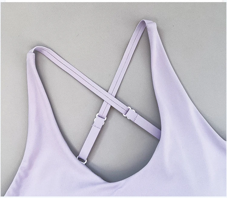 Neuer schmal geschnittener Schultergurt, hängender Nackengurt, schöner Rücken-Sporttop, Damen-Einteiler-Fixier-Yoga-Top, Fitness-BH – Detail 3