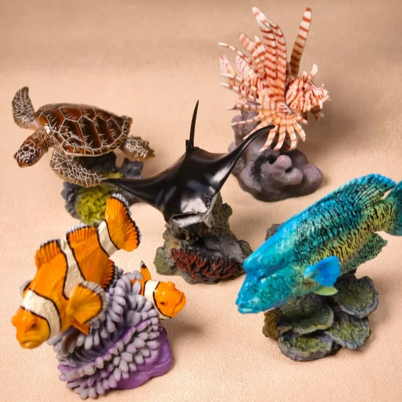 In Stock Bandai Marine Life Figure Series Coral Reef Inhabitants Clownfish Collection Decoration Ornaments Model Toy Gifts