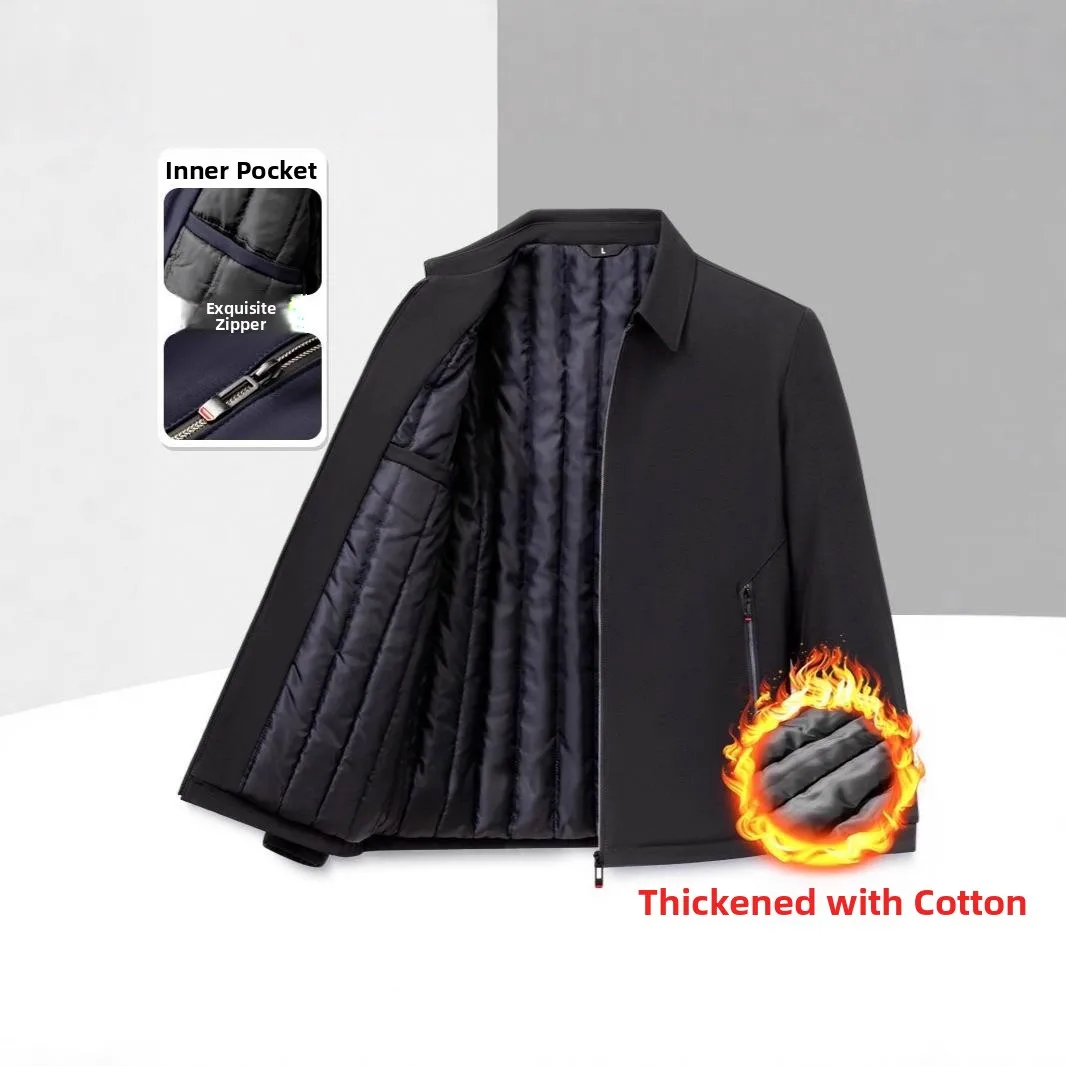 سترة رجالية من القطن المربعات، معطف كاجوال بأكمام طويلة وأزرار للرجال في منتصف العمر، سميك للخريف والشتاء من ألياف البوليستر،...