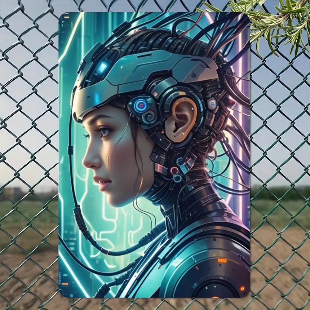 

Korean Fitness Girl Metal Wall Art Sign Poster for Home Office Cafe Decor