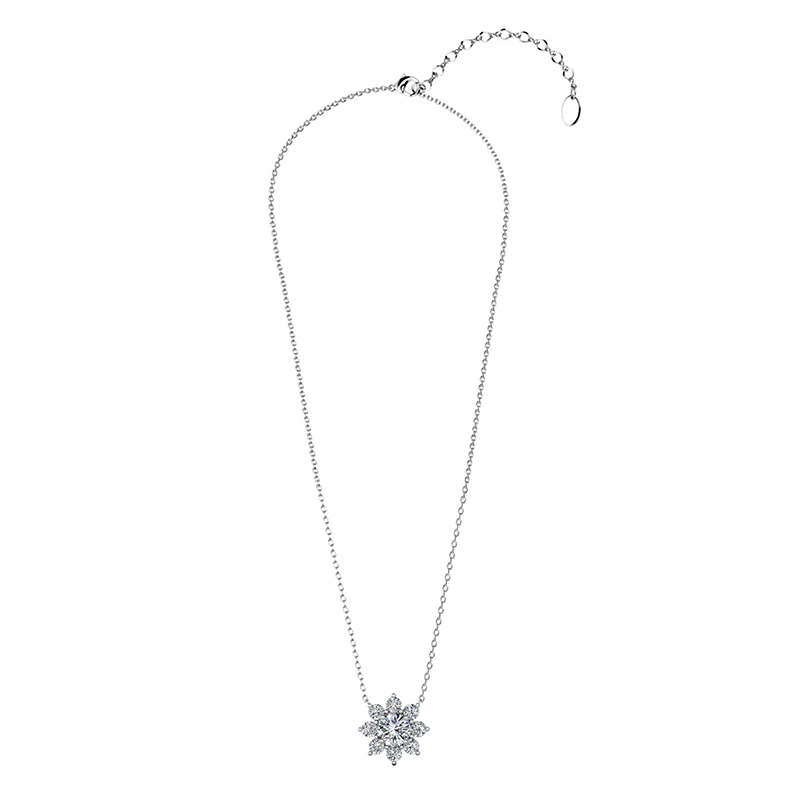 CLYSSIA 5.0 مللي متر مويسانيتي قلادة للنساء فضة 925 زهرة المعلقات الفاخرة معتمد مويسانيتي مجوهرات هدية الزفاف #5