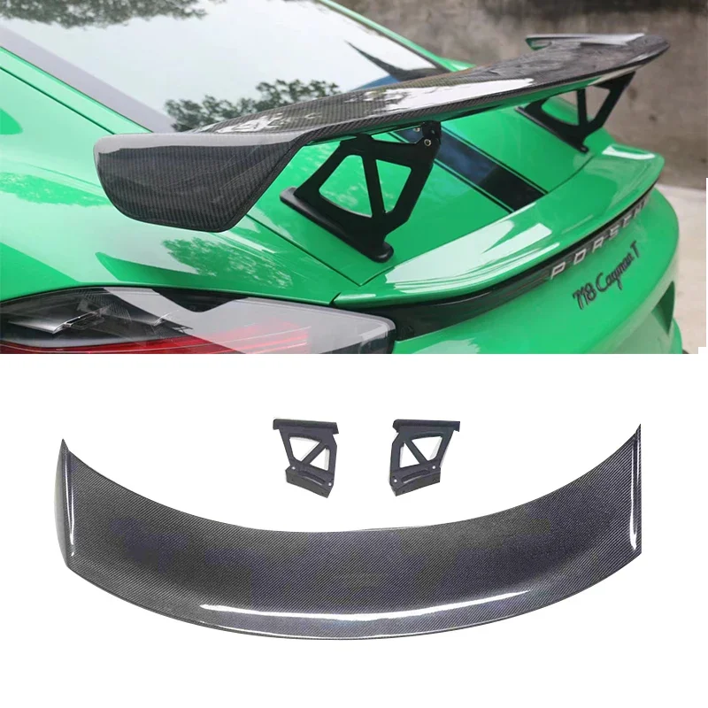 

High quality GT4 Style Carbon Fiber Rear Trunk Spoiler Tail Wing for Porsche 718 Cayman Boxster 2017+