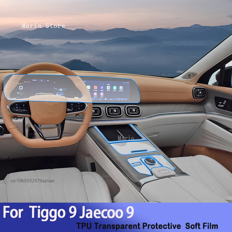 

Fitting PPF Sticker For Tiggo 9 Jaecoo 9 2023 Car Interior GPS Navigation Protective LCD TPU Screen Protector Anti-Scratch Film