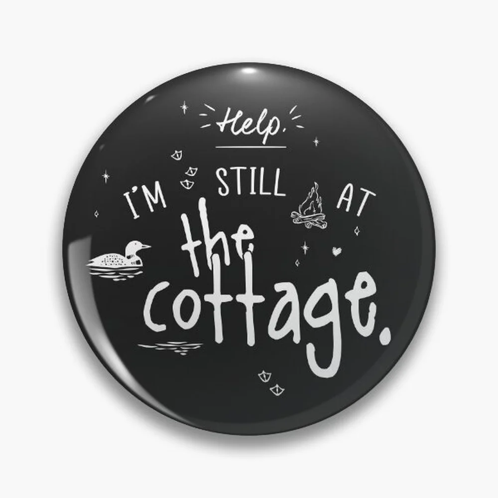 Help, I'm Still At The Cottage. | Heated Rivalry Pin Holographic Star Heart Pin Brooches Laminated Button Fashion Accessory
