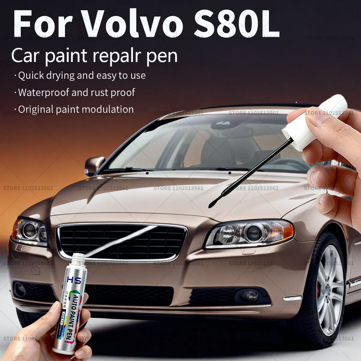 

Car Paint Repair Pen For Volvo S80L Touch Up Scratch Remover DIY Auto Accessories White Gold Blue 498 Oyster Gray 472 Black 482
