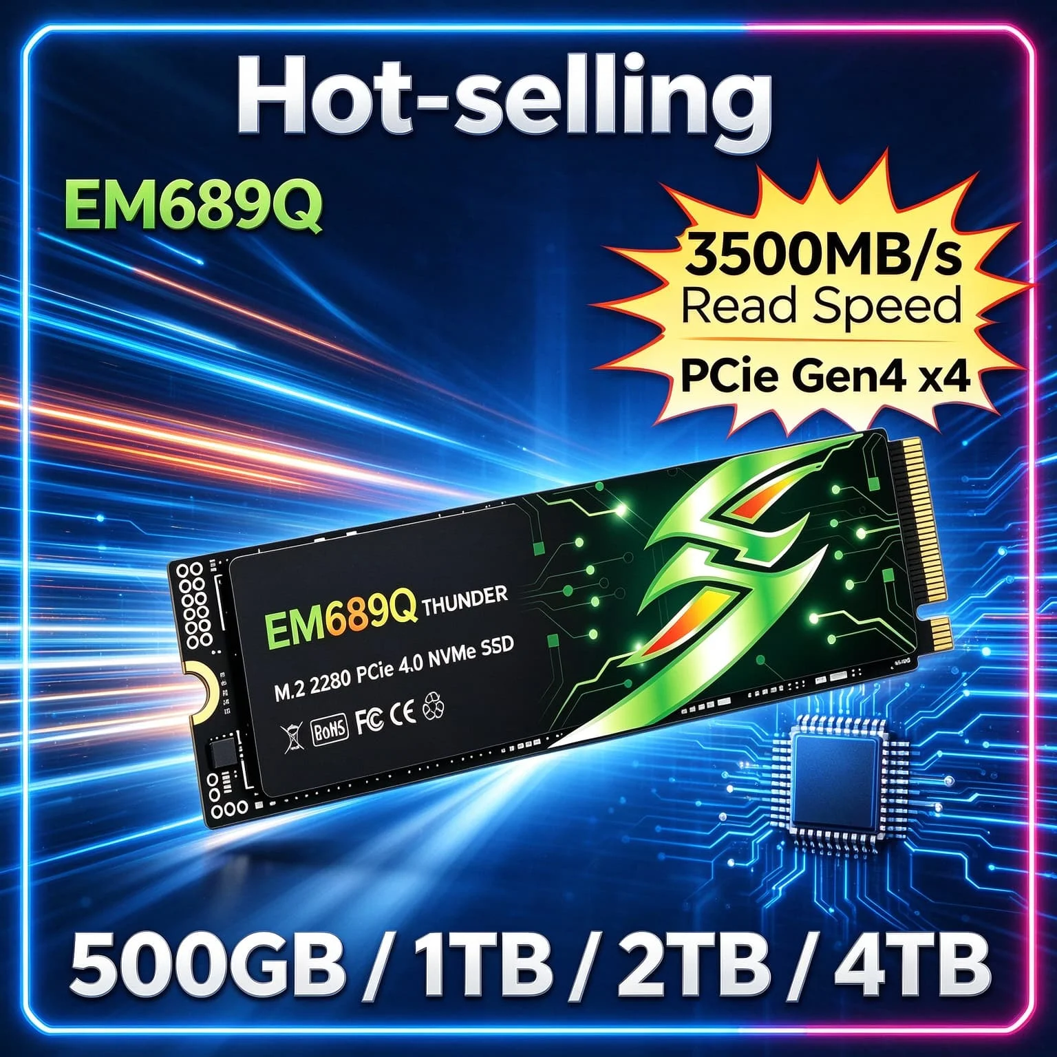 Laptop Desktop Gaming PC EM689Q M.2 NVMe Inside Solid State Drive 4TB 500GB 1TB 2TB Quick Transfer Storage Prime Elite