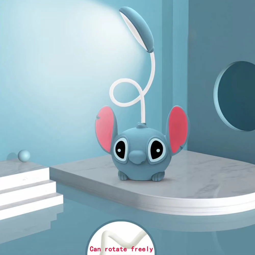 Lilo & Stitch Led Desk Lamp With Pencil Sharpener Foldable Light Cute Desk Lamp Usb Mini Fan Recharge Light Gift From Classmates