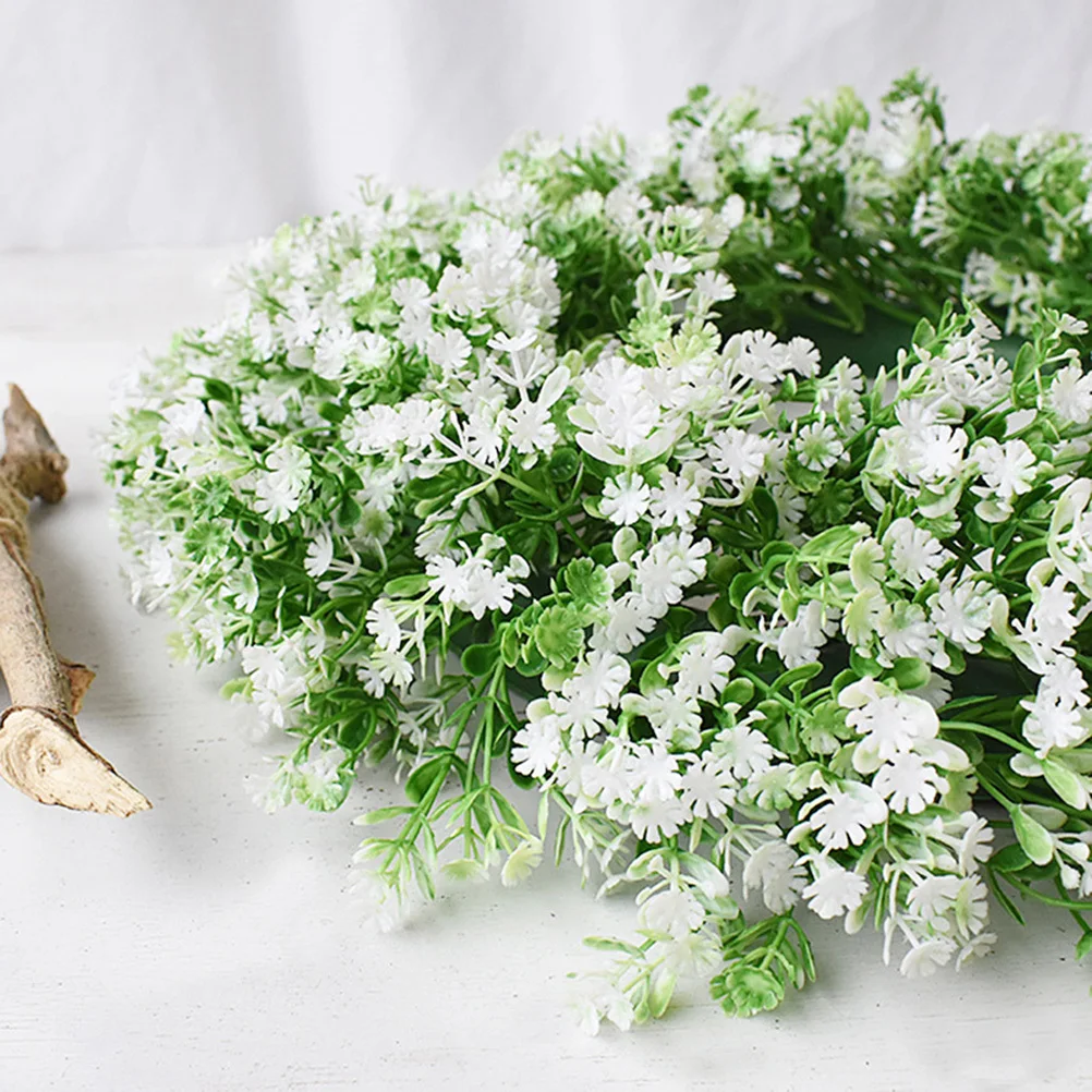 

Non-Allergenic Baby Breath Simulation Garland Wreath Wedding Hanging Decor Photo Prop Front Door Wall Decor Hanging Wreath