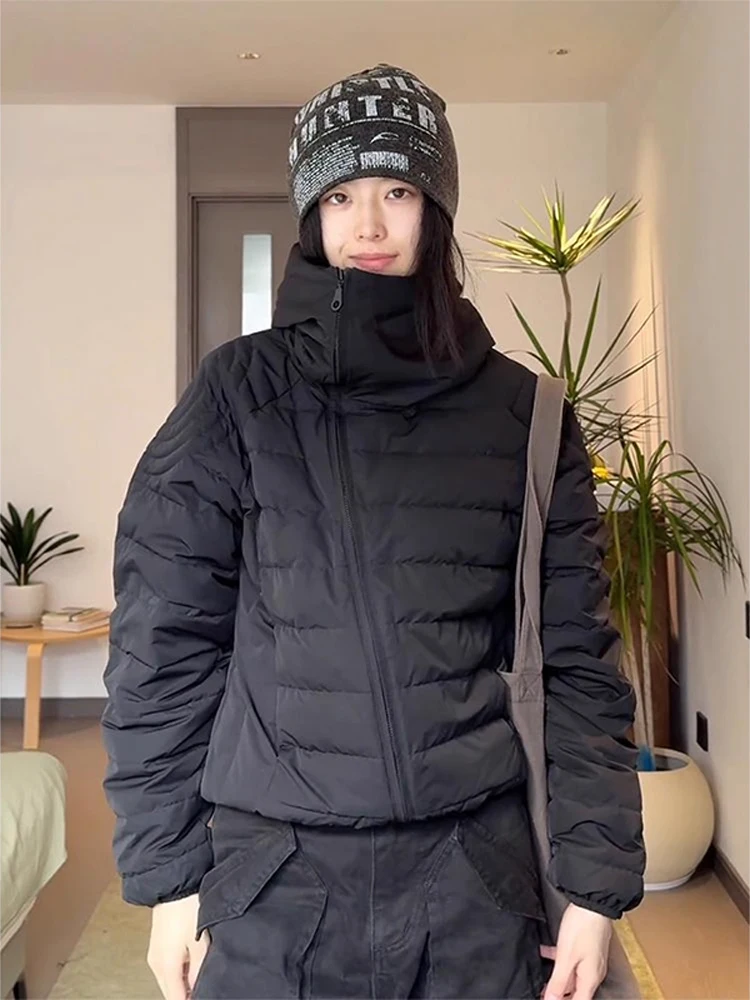 

American Sle Thiened White Du down Jaet Men's Winter Coat with Hood Zipper Closure Warm Polyester Fiber ort Sle