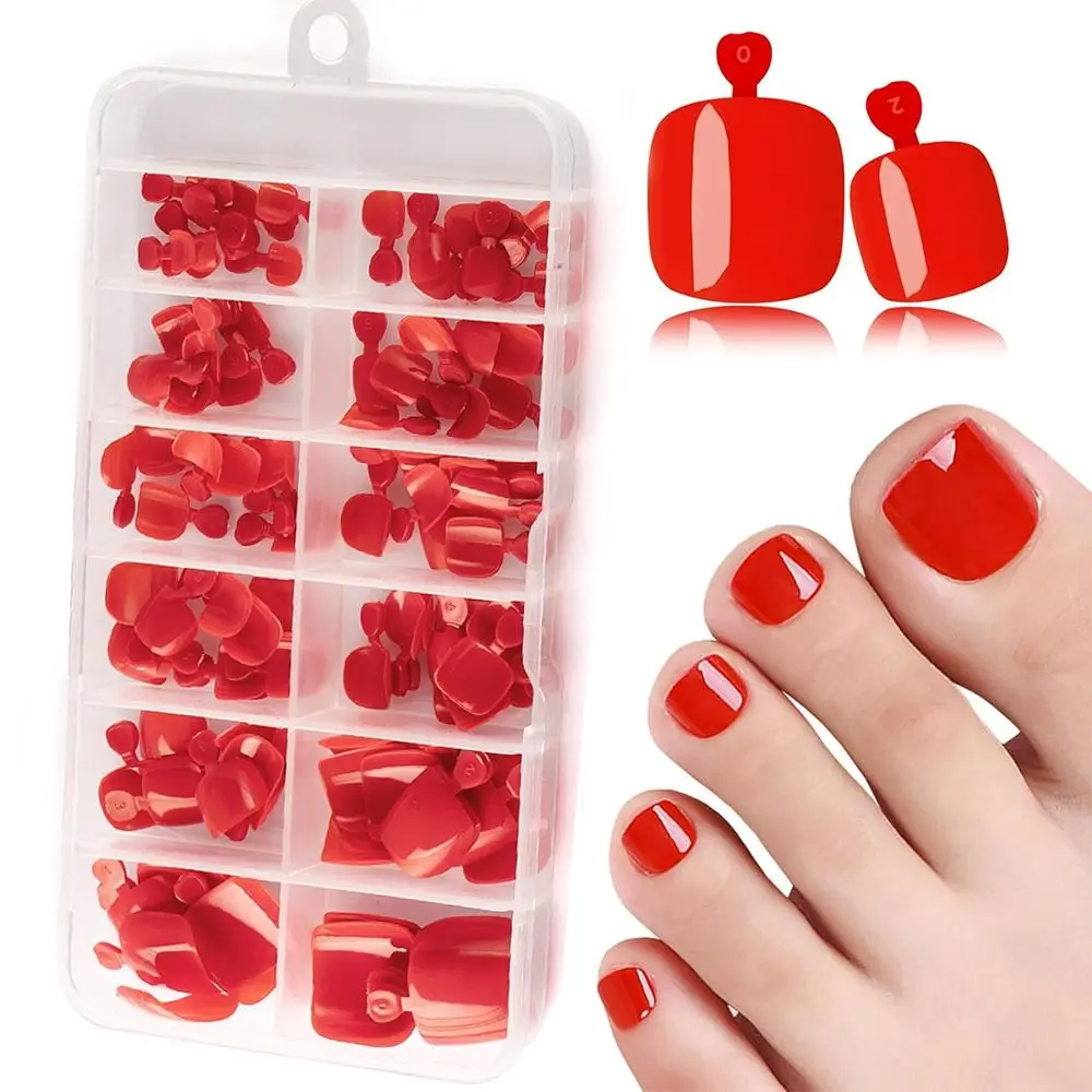 120 stks Hot Pure Kleur Druk op Teennagels Acryl Kunstmatige Nep Teennagel Nep Teennagels Vrouwen Teennagel Tips Valse Teennagel Tip ﻿