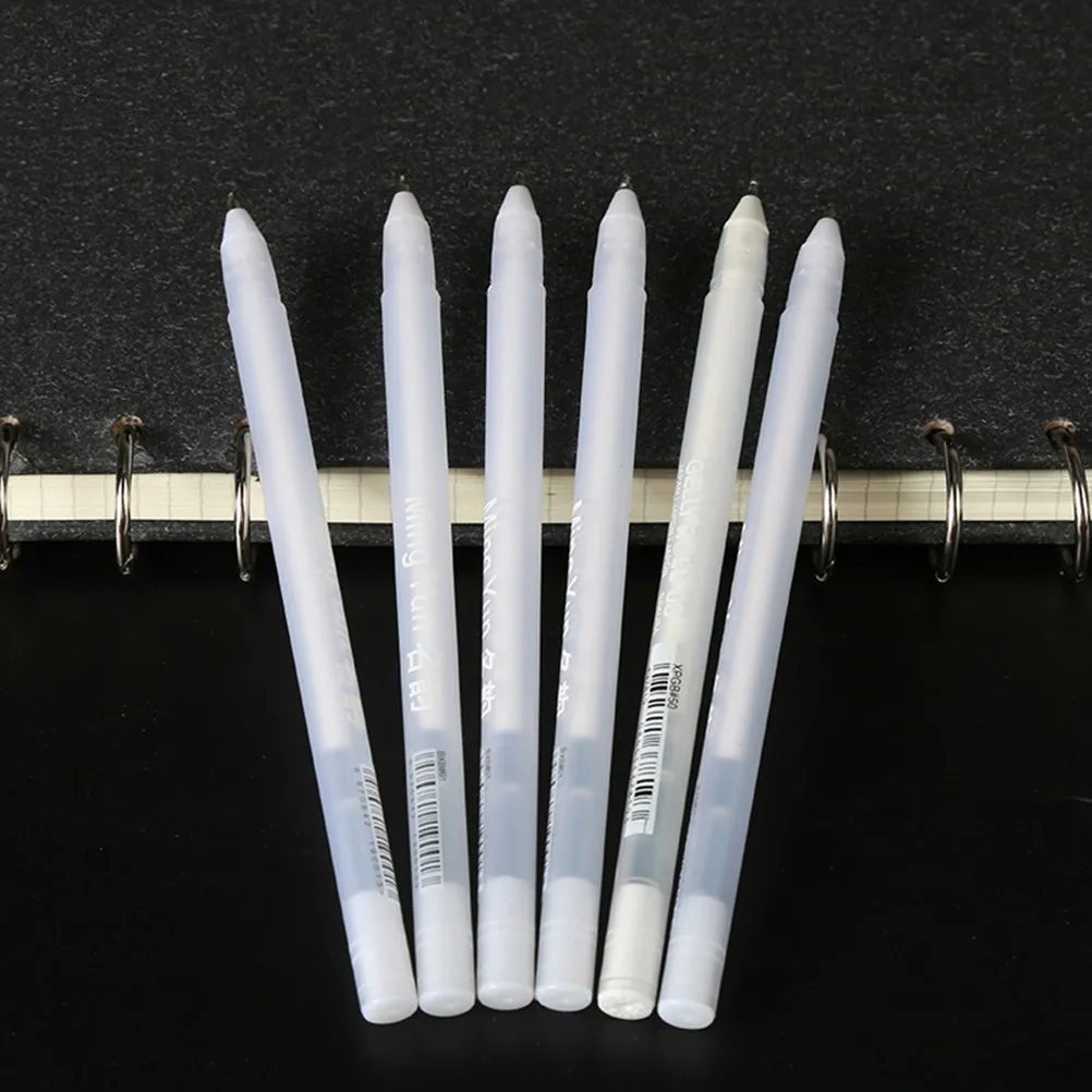 

6Pcs White Oil Based Paint Markers Fine Point Tips Permanent Opaque Quick Drying Paint Pens for Glass Wood Metal