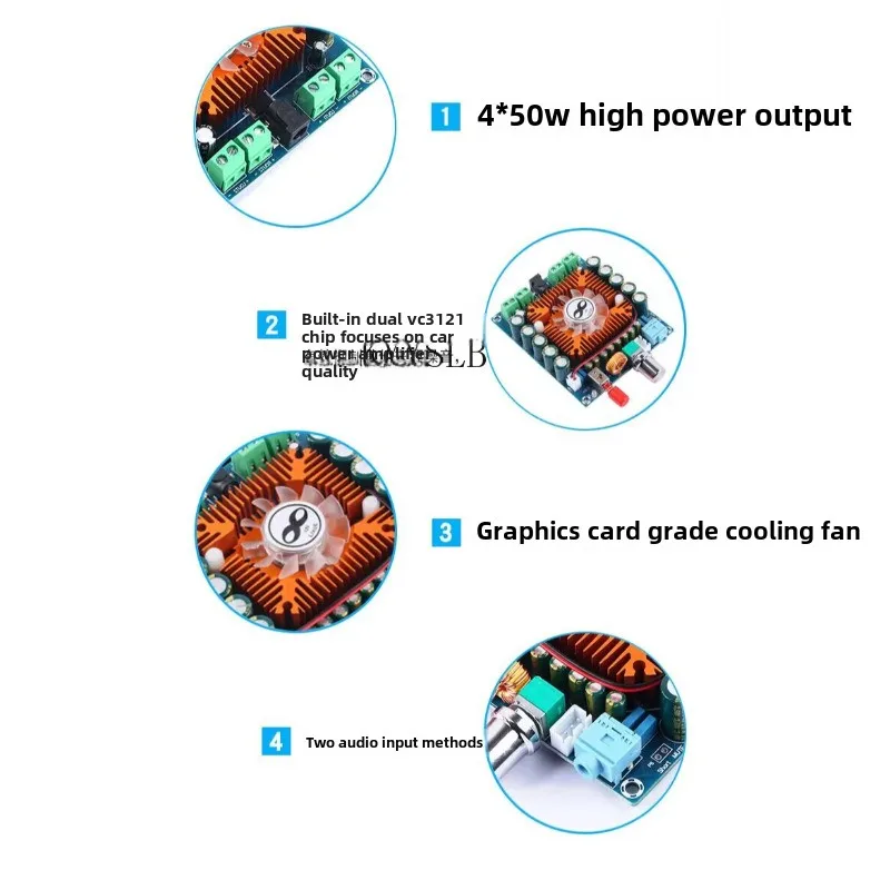 KYYSLB TDA7850 Automotive Four Channel HIFI Amplifier Board High Power 50W * 4 High Quality Audio Amplifier