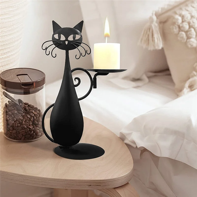 

ABUP-CAT Candle Holder Vintage Candlestick Desktop Candle Stand Decor For Farmhouse Party Centerpiece Decoration Gift Easy Insta
